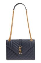 Saint Laurent Medium Cassandre Calfskin Shoulder Bag - Blue