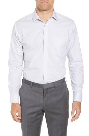 Men's Nordstrom Men's Shop Trim Fit Non-iron Stripe Dress Shirt .5 34/35 - Purple