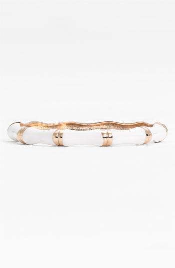 Sequin Small Bamboo Enamel Bangle White/