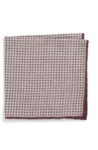 Men's Eleventy Dot Wool & Cotton Pocket Square, Size - Purple