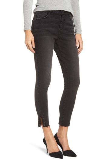 Women's Wit & Wisdom Stitched Hem Ankle Skinny Jeans - Black