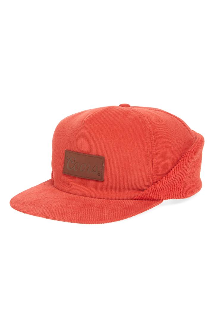 Men's Brixton Coors Signature Corduroy Cap - Red
