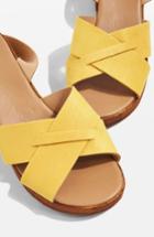 Women's Topshop Dolly Block Heel Sandal .5us / 36eu - Yellow