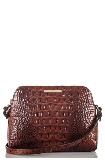 Brahmin Mini Syndey Embossed Leather Crossbody Bag - Brown