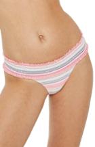 Women's Topshop Shirred Smocked High Leg Bikini Bottoms Us (fits Like 0) - White