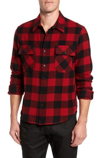 Men's Frame Buffalo Check Shirt Jacket - Red