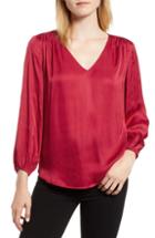Women's Halogen Feather Trim Ponte Top, Size - Blue