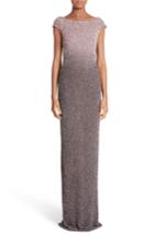 Women's Pamella Roland Cowl Back Sequin Column Gown - Pink