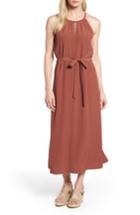Women's Eileen Fisher Tencel Lyocell Blend Midi Dress, Size - Brown