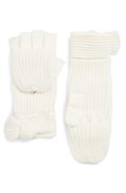Women's Kate Spade New York Bow Convertible Mittens, Size - White