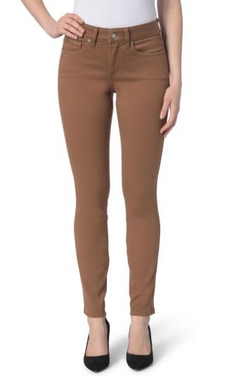 Petite Women's Nydj Ami Colored Stretch Skinny Jeans P - Brown