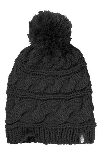 Women's The North Face Triple Cable Pom Beanie - Black