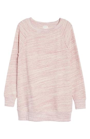 Women's Caslon Space Dye Tunic Sweatshirt, Size - Pink