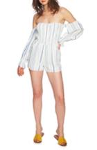 Women's 1.state Smocked Off The Shoulder Romper - Ivory