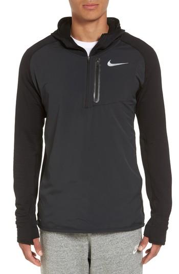 Men's Nike Thermasphere Running Hoodie, Size - Black