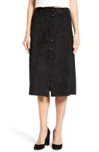 Women's Catherine Catherine Malandrino 'emeric' Button Front Faux Suede Skirt
