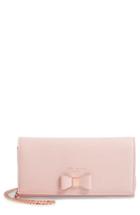Women's Ted Baker London Abriana Bow Matinee Wallet On A Chain - Pink