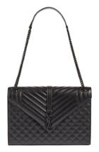 Saint Laurent 'medium Monogram' Chevron Quilted Leather Shoulder Bag -