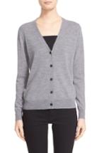 Women's Burberry Brit Elbow Patch Merino Wool Cardigan - Grey