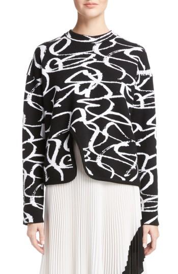Women's Proenza Schouler Brushstroke Jacquard Sweater - Black