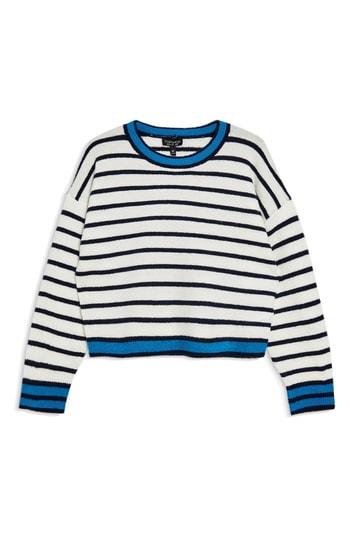 Women's Topshop Stripe Sweater Us (fits Like 0-2) - Ivory