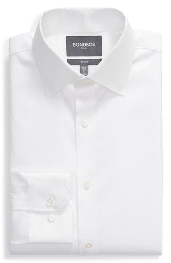 Men's Bonobos Slim Fit Solid Dress Shirt 34 - White