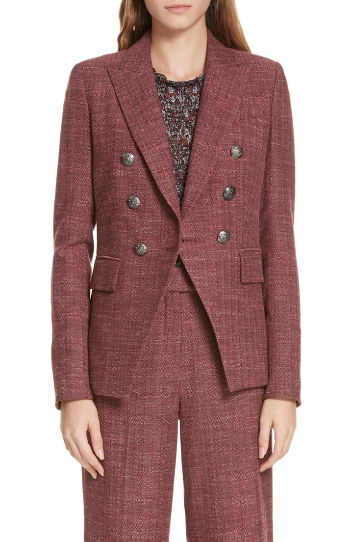 Women's Veronica Beard Miller Wool Blend Dickey Jacket - Pink