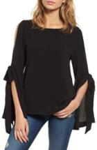 Women's Bp. Tie Sleeve Blouse, Size - Black