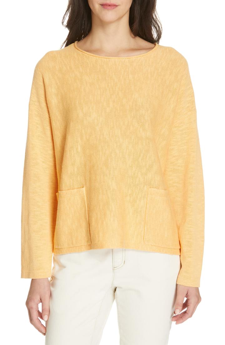 Women's Eileen Fisher Box Sweater, Size - Orange