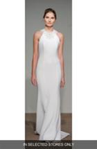 Women's Anna Maier Couture Senet Embellished Open Back Cady Gown, Size In Store Only - White