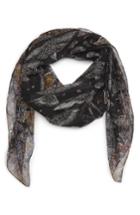 Women's Alexander Mcqueen Wildflower Flight Silk Scarf, Size - Black
