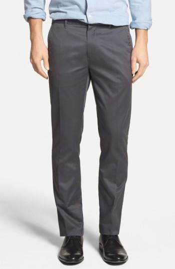 Men's Bonobos 'weekday Warriors' Non-iron Tailored Cotton Chinos X 32 - Grey