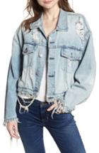 Women's Hudson Jeans Rei Distressed Crop Denim Jacket - Blue