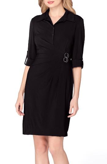 Women's Tahari Jersey Wrap Shirtdress - Black