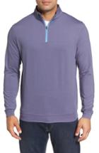 Men's Peter Millar Perth Quarter Zip Stretch Pullover, Size - Grey
