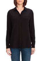 Women's Sezane Boy Silk Shirt Us / 42 Fr - Black