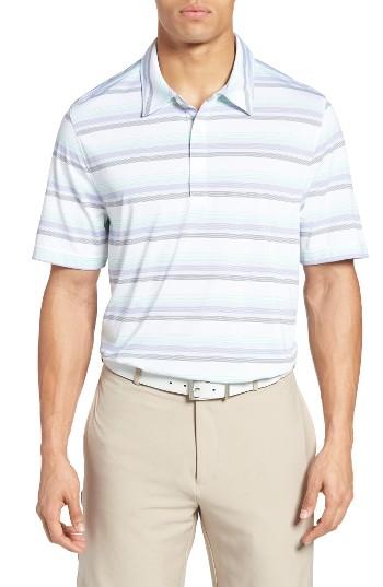 Men's Cutter & Buck Courtyard Stripe Polo - White