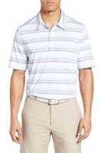 Men's Cutter & Buck Courtyard Stripe Polo - White