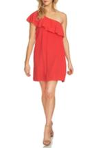 Women's 1.state Ruffle One-shoulder Shift Dress, Size - Red