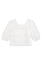 Women's Topshop Organza Lace Blouse Us (fits Like 0) - Ivory