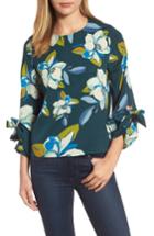 Women's Melloday Tie Sleeve Floral Top - Green