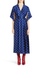 Women's Fendi Drops Print Silk Dress Us / 44 It - Blue