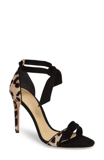 Women's Alexandre Birman Clarita Genuine Calf Hair Ankle Tie Sandal M - Black