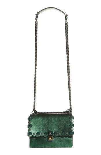 Fendi Small Kan I Metallic Leather Shoulder Bag -