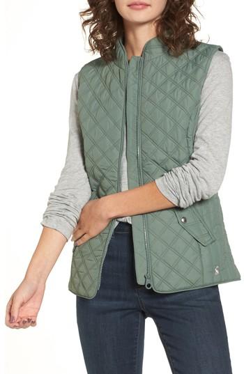 Women's Joules Minx Quilted Vest - Green