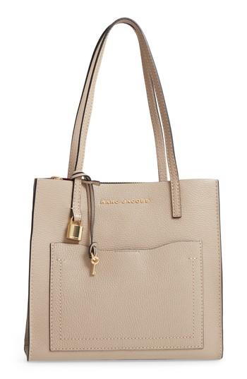Marc Jacobs The Grind Medium Leather Tote - Grey