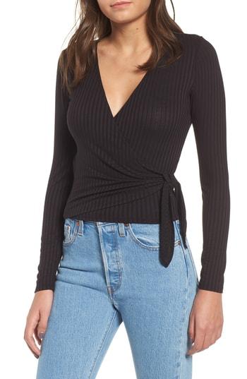 Women's Ten Sixty Sherman Wrap Waist Ribbed Top - Black