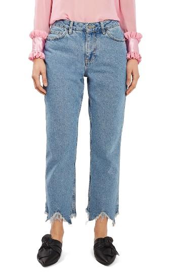 Women's Topshop Boutique Raw Hem Straight Leg Jeans