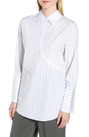 Women's Lewit Twist Back Stripe Shirt - Blue