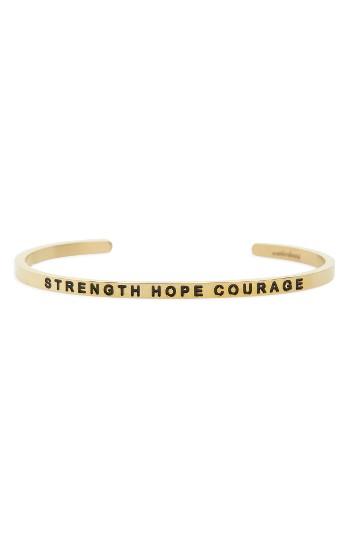 Women's Mantraband Strength Hope Courage Engraved Cuff